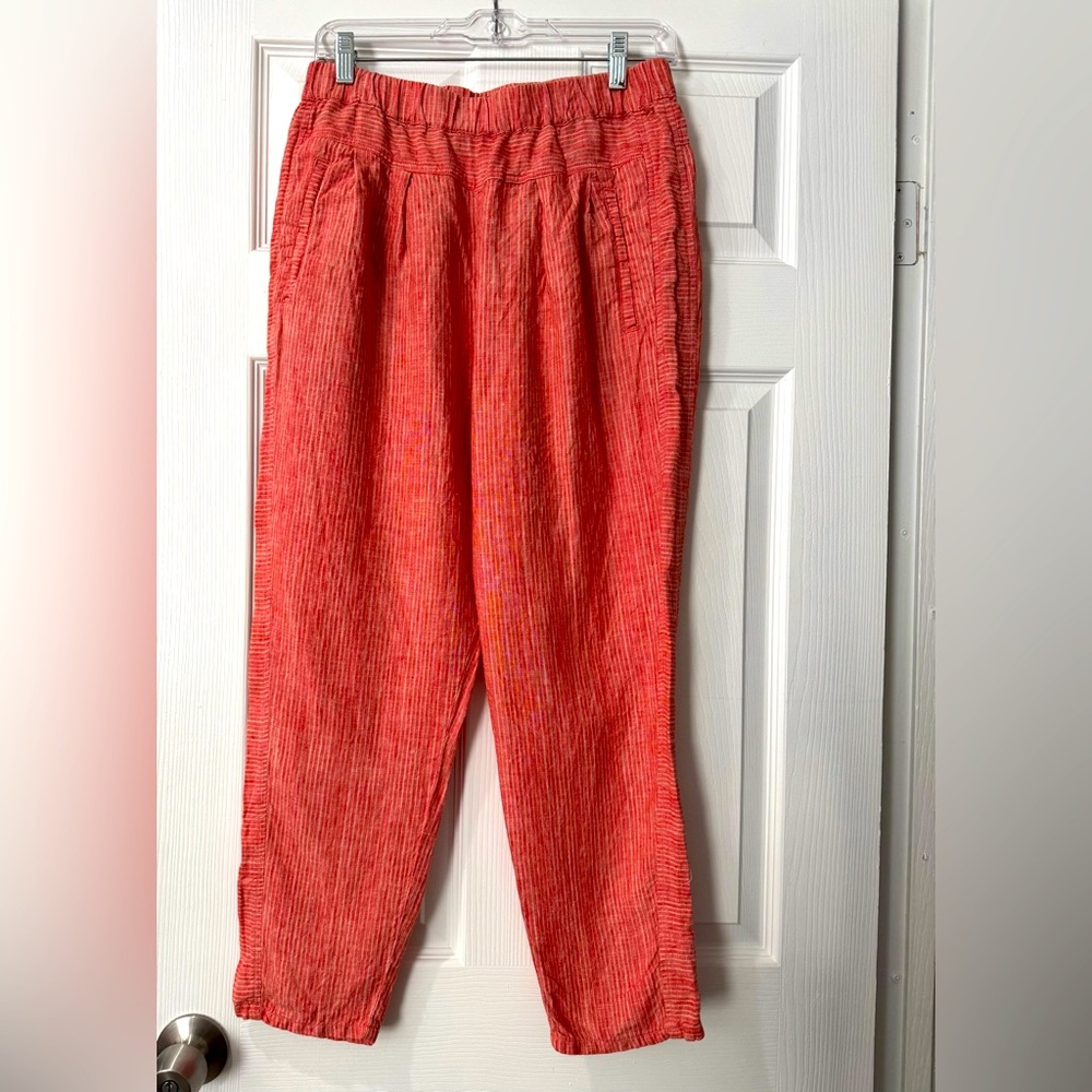 Anthropologie ALERT ‼️🚨 / Coral & White Linen Pants